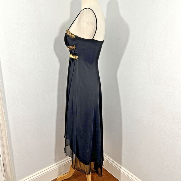 Mini Dress Womens‎ Small Black Hi Low Babydoll Whimsigoth Fairycore Hoco 90s Y2K - Picture 2 of 7